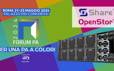 Share presenta OpenStor 2910 al Forum PA 2024 di Roma dal 21 al 23 maggio