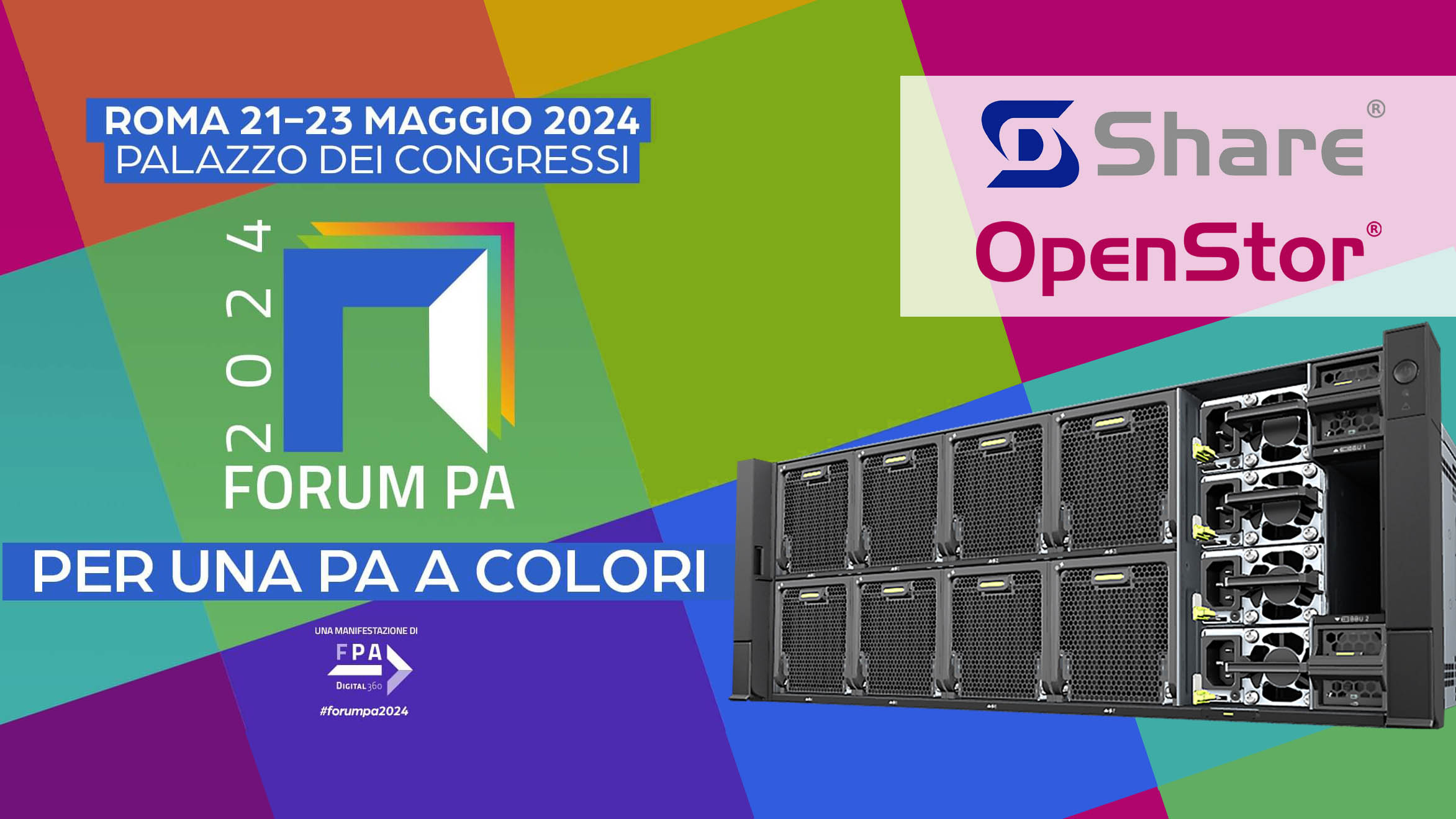 Share presenta OpenStor 2910 al Forum PA 2024 di Roma dal 21 al 23 maggio